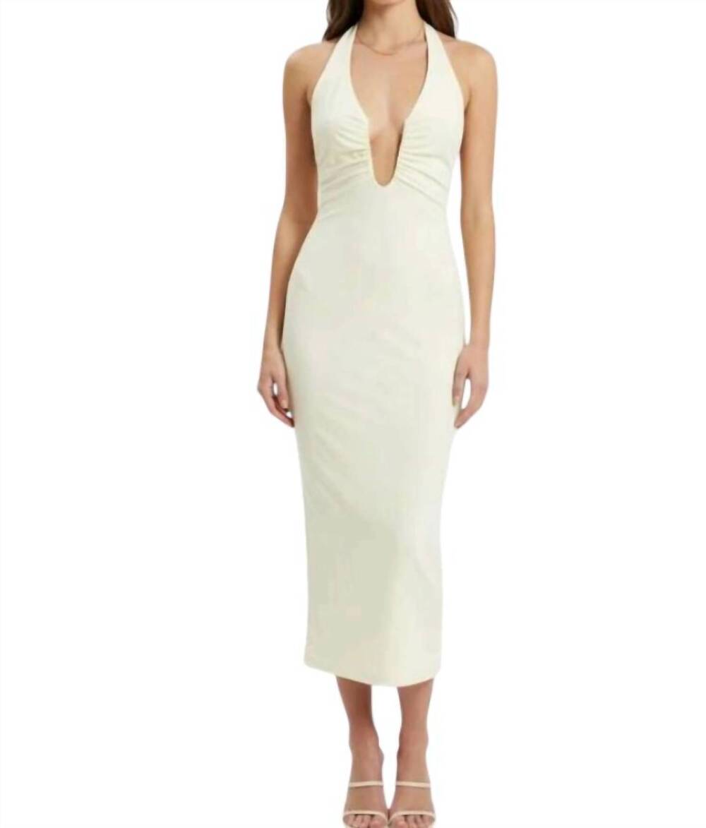 NEW LENA lemon drop midi dress in butter yellow